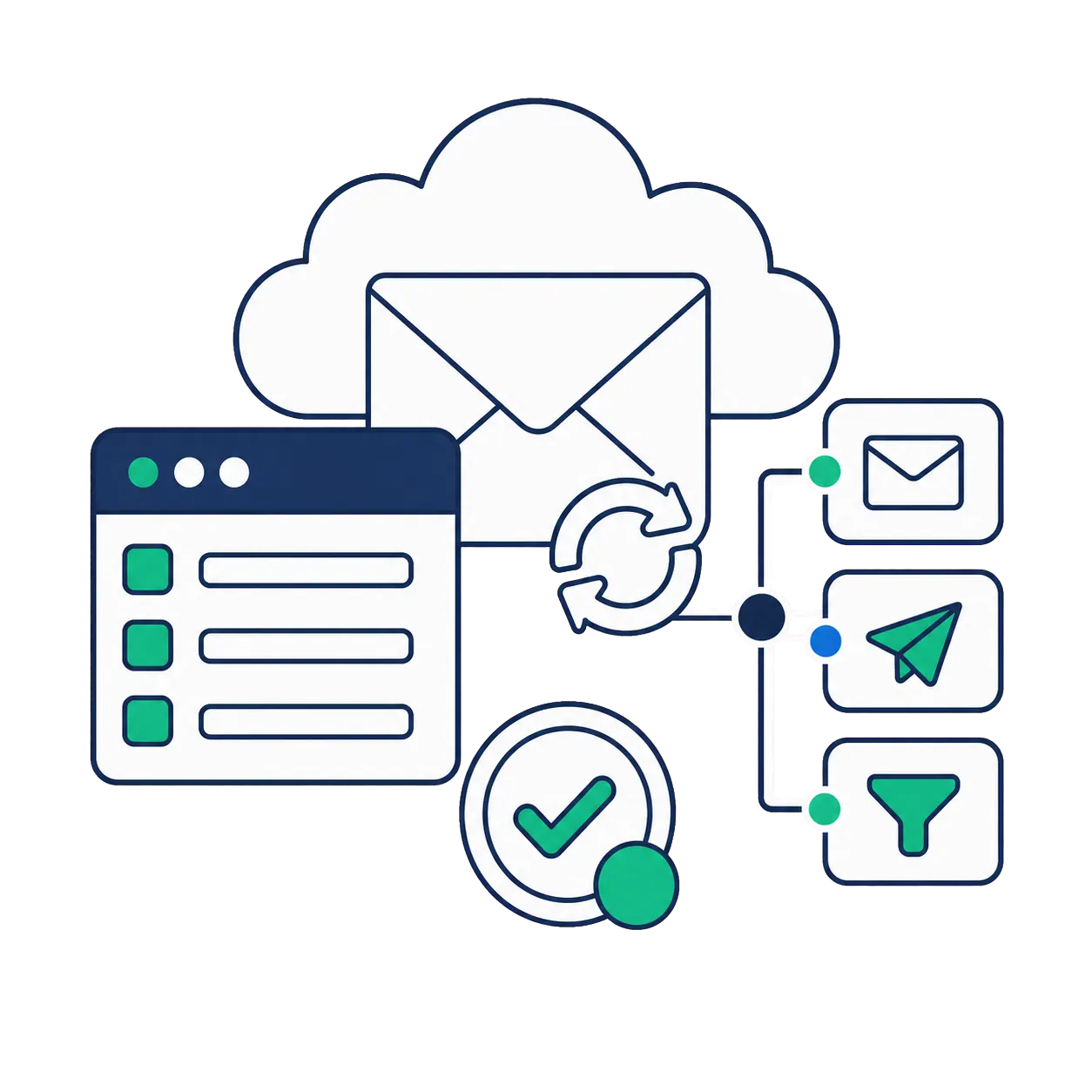 Business email service illustration